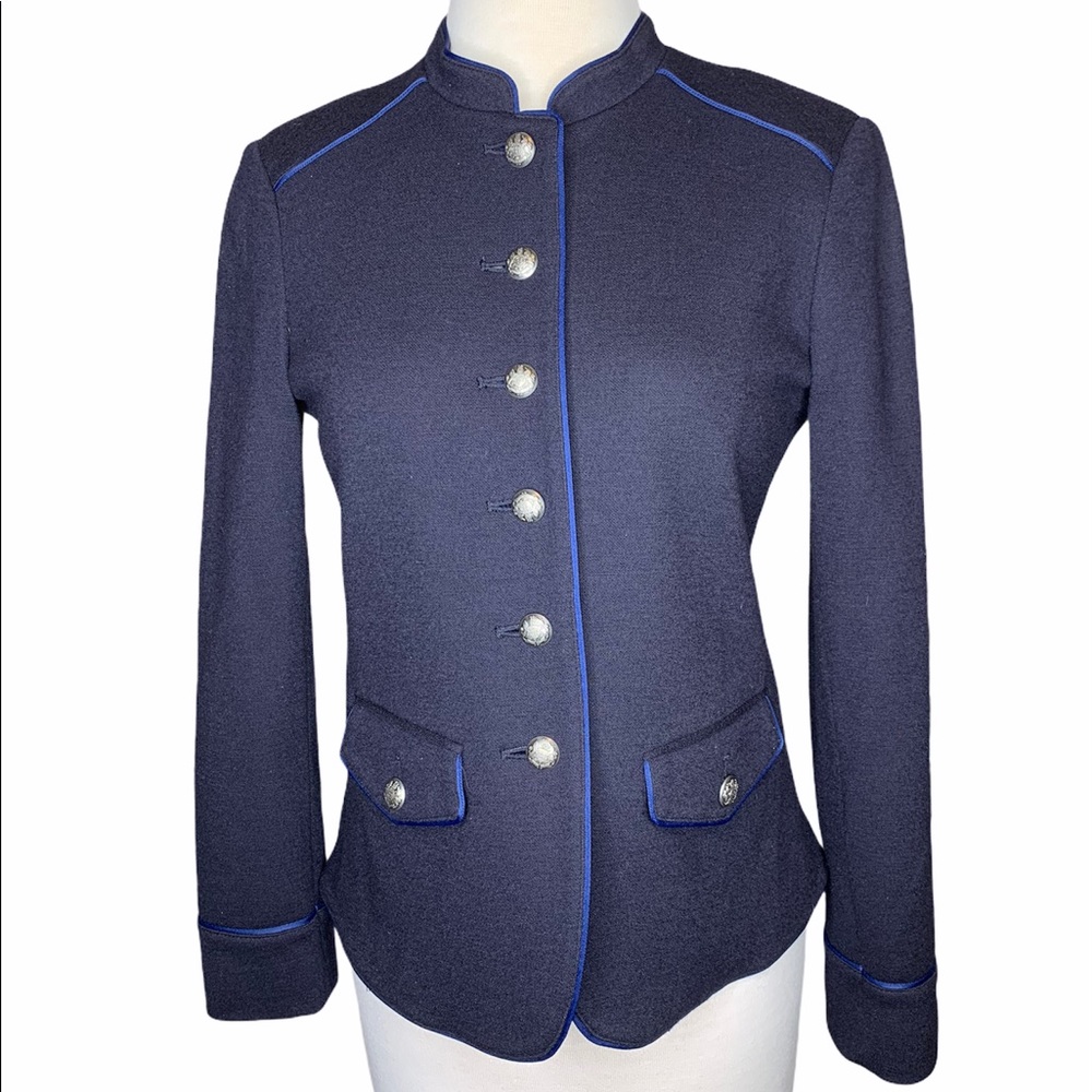 J Crew Wool blend collarless blazer